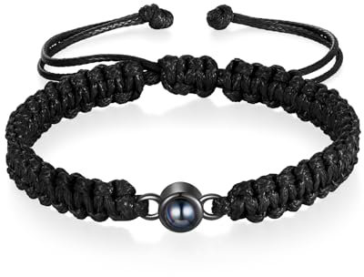 Glimmerday Personalisiertes Projektions Armband mit Foto, Personalisierte Armbänder für Männer und Frauen als Geburtstags, Valentinstags, Weihnachtsgeschenke für Eltern, Partner und Freunde