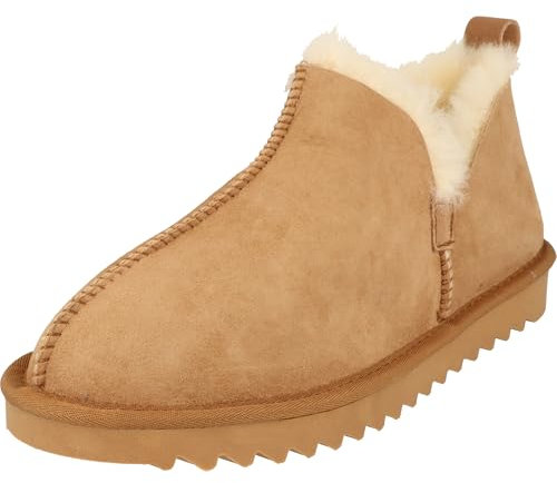 Piece of Mind 522-536 Damen Komfort Schuhe Leder Hüttenschuhe Pantoffeln Hausschuhe Lammfell (Chestnut, EU Schuhgrößensystem, Erwachsene, Damen, Numerisch, M, 39)
