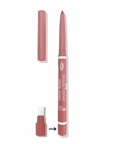 Beauty Forever Twist Up Lip & Eye Pencil with Sharpener, Matte & Shimmer Finish, Long Lasting, Available in 12 Shades (115 Dusty Rose)