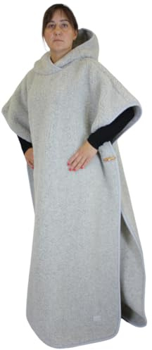 Perfect Wool - Decke mit Armeln - Hoodie Decke aus Schafwolle - Poncho Damen Winter, Warme Wolldecke für Damen und Herren - Hausanzug Damen Kuschelig, Morgenmantel, Kaputzendecke, Tagesdecke aus Wolle