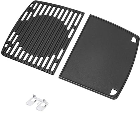 GFTIME Gusseisen Grillrost & Grillplatte Set für Enders Urban, Urban Pro, Explorer, Explorer Pro Gasgrill – Massives Gusseisen Zubehör, Ersatzteile Wendeplatte, 2er-Set für Gasgrill