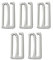 dalipo BH-Trägerhaken, BH-Trägerschieber, Hakenverschluss, Gurtschieber, Metall, Silberfarben, 5 Stück (Trägerbreite 25mm, Haken)