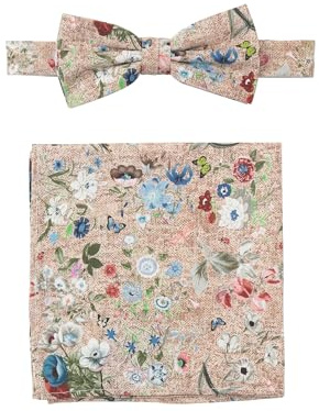 Prince Bowtie Fliege + Tuch Flower - Beige