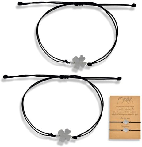 OUDQFCJ Bracelet trèfle à quatre feuilles porte-bonheur pour femme, bracelet porte-bonheur avec trèfle en argent,bracelet trèfle à quatre feuilles,pour examen de muter, hirurgie, mère,épouse