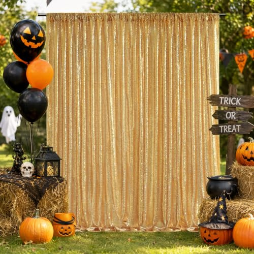 Goldene Hintergrund Hochzeit Pailletten - 60 x 240 Cm Pailletten Stoff Hintergrund Für Geburtstag Abschlussfeier Schule Party Wohnkultur -4Stück