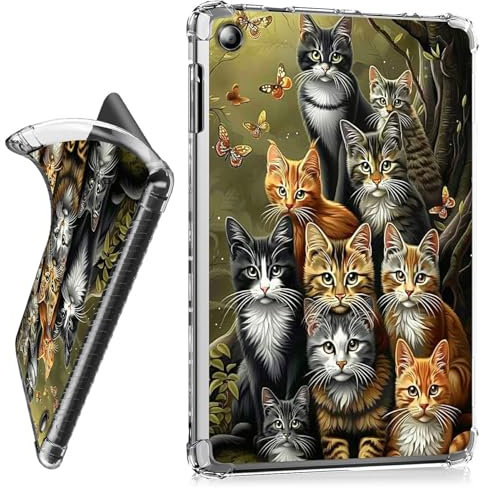 RWUTYTIUL Funda transparente para tablet Amazon Kindle Fire HD 8 y 8 Plus (12ª/10ª generación, 2024/2022/2020), carcasa protectora transparente a prueba de golpes, accesorios de TPU ligero, para