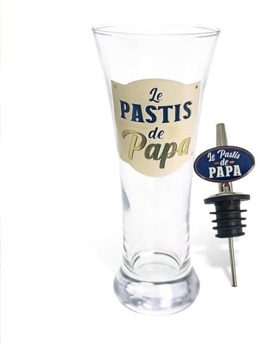 Tabac du Bassigny Coffret Le Pastis de Papa, Verre à Pastis et Bec Verseur, Set Cadeau, 20,5 x 14 x 9 cm