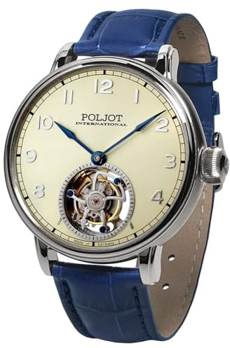 Poljot-International Herrenuhr Tourbillon XVIII Blau/Champagnerfarben 3400.T-XVIII-CS