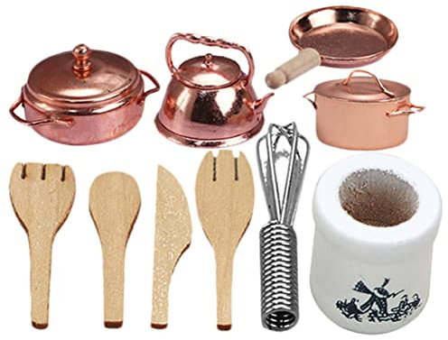 KONTONTY 1 Juego Utensilios de Cocina Miniatura Decorativos para Muñecas Accesorios de Cocina de Juguete para Casa de Muñecas
