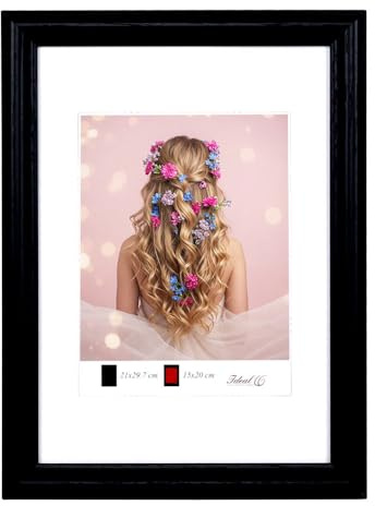 KM FOTO Holzrahmen mit Kunststoffglas Bilderrahmen MDF-Rahmen Wandrahmen Fotorahmen HR-22: Farbe: Schwarz | Format: 30x40 | Pack: 1