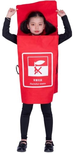 Brxmpn Children's Garbage Bin Costume, Parent-child Costume, Garbage Bin Cosplay Costume, Adult Garbage Classification Performance Dress Up