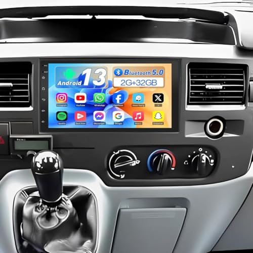 Android Radio for Ford Transit MK7 with 7 Inch Touch Screen,Car Stereo with Wireless Carplay/Android Auto,GPS Navigation Bluetooth WiFi Mirror Link Backup Camera,2+32G