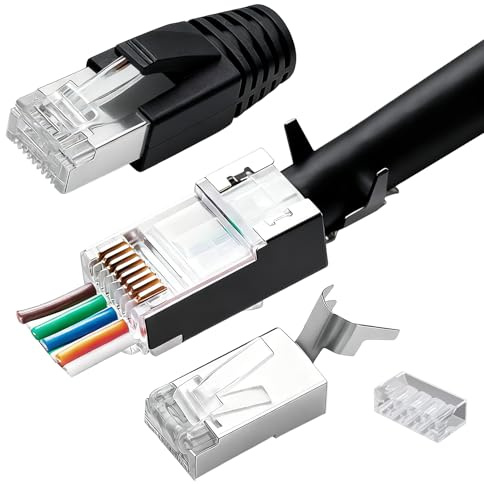 Gen 2 Rj45 Pass Through Connectors,Cat6A Rj45 Connector Shielded 10 Pack