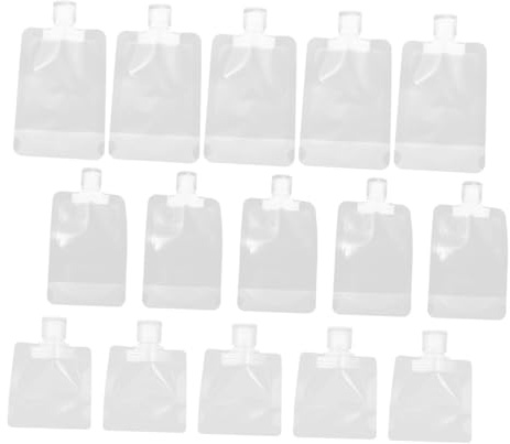 DECHOUS 24 Stück Nachfüllbare Klarsicht Quetschbeutel aus Pet 30ml-100ml Quadratisch Leichte Reise Lotiontasche für Cremes und Badezusätze zum Reisen