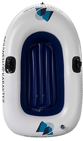 Aufblasbares Schlauchboot, 1 Personen, PVC, Blau+Weiß, 145x91cm Schwimmbecken See Luftkissen Schlauchboot,Wassertaugliches Freizeitboot Für Abenteuer Am See Fluss StrandUnd Unterwegs