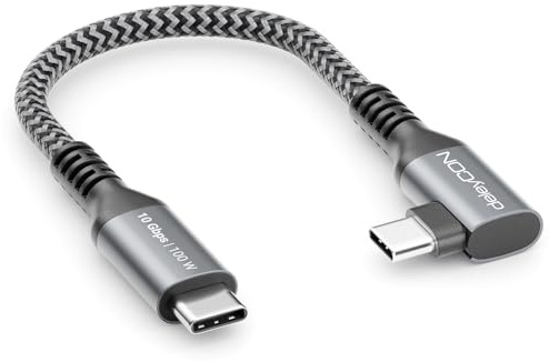 deleyCON 0,15m USB-C Kabel 100W 10 Gbps 90° USB 3.2 Gen2 PD 3.0