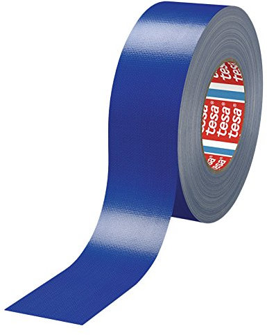 tesa 4688-18 Rollen (Gewerbliches Gebinde), PE-extrudiertes Standard Gewebeklebeband, 50m x 50mm, blau