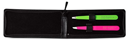 Juego de pinzas en estuche de piel.