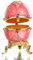 Hyalinität & Dora Fabergé-Ei Scharnier Jewelry Ring Halter Schmuckschachtel in Collectible Figur Boxen W/Kristalle rose
