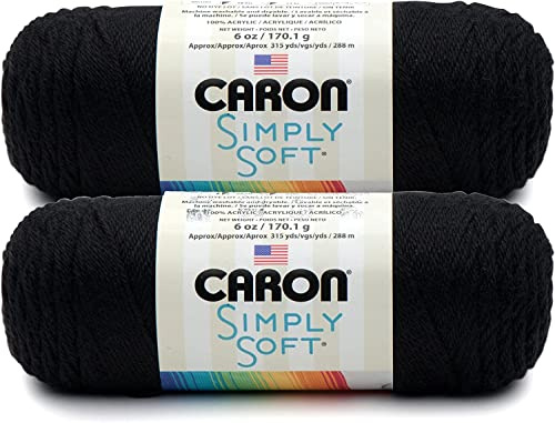 Caron Bulk Buy: Simply Soft Yarn Solids (2-Pack) (Black)