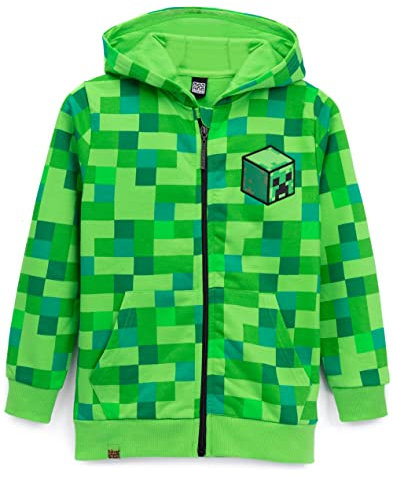 Creeper Officiel caractère Zip Up Hoodie de Minecraft Enfants/Garçon