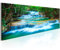 B&D XXL - Leinwand Bilder Wasserfall 135x45 cm Vlies Leinwandbild 1 tlg Kunstdruck modern Wandbilder Groß XXL Wanddekoration Design Wand Bild Panoramabild - Natur Landschaft Wald c-B-0160-b-a