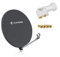 Cahors Pack Parabole Satellite Fibre Composite Gris Anthracite SMC 80cm + LNB Twin 4K