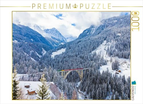 CALVENDO Puzzle Rhätische Bahn auf dem Langwieser Viadukt | 1000 Teile Lege-Größe 64 x 48 cm Foto-Puzzle für glückliche Stunden
