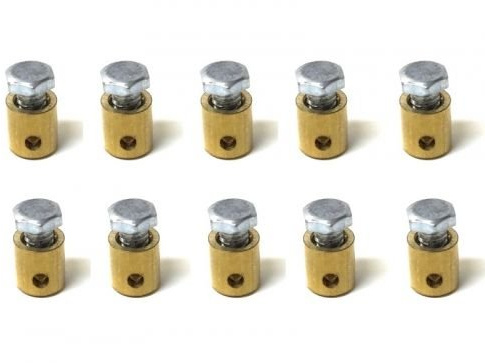10x Gaszug Schraubnippel 5x7mm mit Bolzen – Befestigungsnippel passend für Kupplungszug, Seilzug, Chokezug – Mofa, Moped, Roller, Motorrad