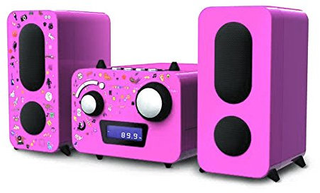 BigBen bigben MCD11Stereo Music Center - Kids, pink, mit 5 Aufkleber Bögen