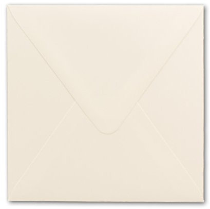 Briefumschläge Quadratisch 15 x 15 cm - Creme-Weiß - 50 Stück - Für ganz besondere Anlässe - 120 g/m² - Nassklebung