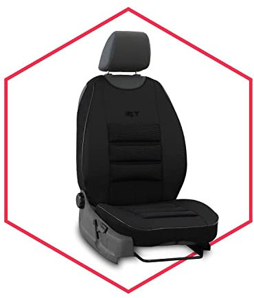 Saferide | Sitzauflage Auto Vordersitze Autositzmatte Wasserdicht Autositzbezug Fahrersitz Universal Sitzschutz Kunstleder Schwarz für Airbag geeignet 1 Autositz Vorne