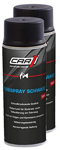 Unbekannt 2X Car1 Farbspray Lackspray Lack Lackierung Aufbereitung Matt Schwarz 400 Ml