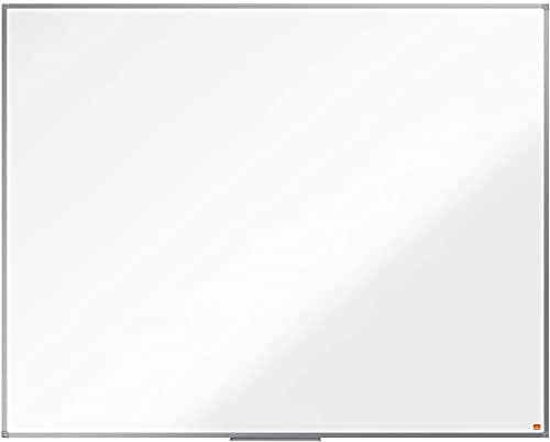 Nobo Steel Magnetic Whiteboard, 1500 x 1200mm, Aluminium Trim, Corner Wall Mounting, Includes Whiteboard Pen Tray, Essence Range, 150 x 120cm, White, 1915487