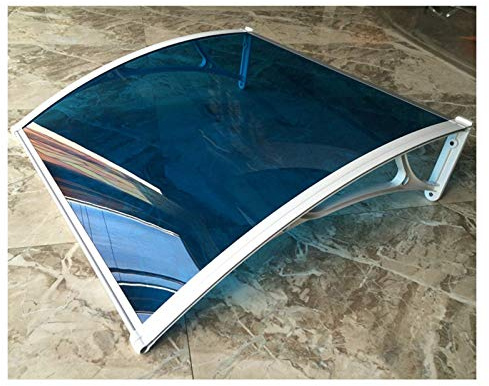 Außentür Fenster Markise, Haustür Polycarbonat Abdeckung Patio Veranda Baldachin Sonnenschutz Overhead Board UV-Regen Schnee Sonnenlichtschutz, anpassbar (Farbe: Blau, Größe: 150cm