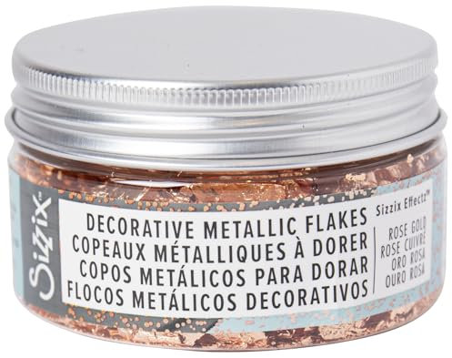 Sizzix Effectz Dekorative Metallic-Flocken, Roségold, 0,8 g