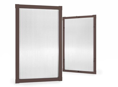 Home-Vision® Insektenschutz Fliegengitter Fenster Alu Rahmen Mückengitter Fliegenschutz in Weiß Braun oder Dunkelblau als Selbstbausatz (Braun, B60cm x H80cm) insektenschutz fenster mit rahmen