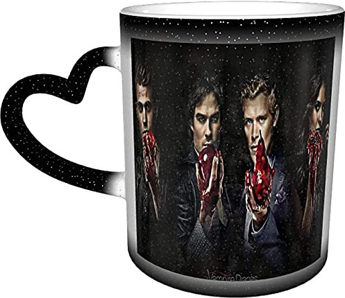 Tasse à café The Vampire Diaries - Mug magique sensible à la chaleur - Changement de couleur dans le ciel - Tasse à café classique - Cadeau personnalisé pour la famille, les amoureux, les amis