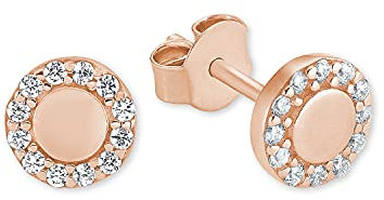 s.Oliver Ohrstecker 925 Sterling Silber Damen Ohrschmuck, 0,7 cm, Roséfarben, Kommt in Schmuck Geschenk Box, 2012585