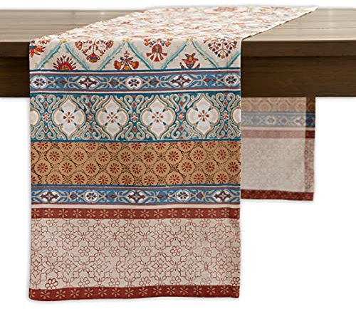 Maison d' Hermine Tablerunner dekorativer Tischläufer aus 100 % Baumwolle, waschbar, für Zuhause, Küche, Esszimmer, Party und Camping, Geschenke für Muttertag, Romane, 37 x 230 cm