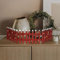 ECD Germany Recinzione Decorativa Staccionata Rossa 90 x 21 x 30 x 2 cm con Illuminazione Luci a LED Bianco Caldo Decorazione Natalizia Recinto per Interni Arredo Casa Ornamento Feste Addobbo Regalo