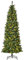 HOMCOM 7FT Prelit Artificial Pencil Christmas Tree with Warm White LED Light, Red Berry, Holiday Home Xmas Decoration, Green