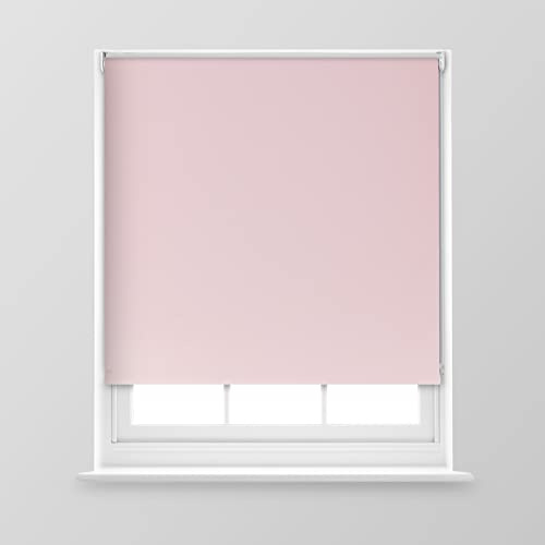 Trimmable Blackout Roller Blind - 6FT - BLUSH PINK - 180cm(W) x 170cm(L)