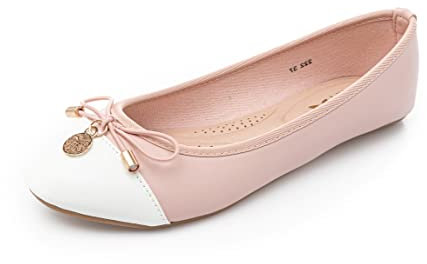 222 Ballerine Donna con Punta a Contrasto - Scarpe Donna - Ballet Flats (Pink, Size 38 EU)