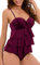 Rayson Costume da Bagno Donna Intero da Spiaggia Retro Tankini Donna Push Up con Volant Costumi Interi Controllo Addominale （(Rosso Vino,S)