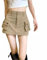 Sawmew Damen Jeansrock Y2K High Waist Denim Rock Jeans Mini-Rock Mit Knöpfen Plissee Micro Minirock Sommer Sexy Rock Pencil Rock E-Girl Streetwear (Color : Brown, Size : S)