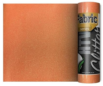 Cricut Joy Compatible Glitter Iron On Vinyl | Brilliant & Sparkling Heat Transfer Vinyl for Use On Fabrics | Shimmering Effect | Available in A Large Variety of Colours (Rainbow Orange)