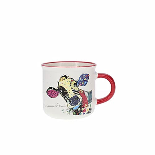 KIUB Mini mug timbale expresso avec des animaux - motif vache - Hauteur 6,5CM - porcelaine fine