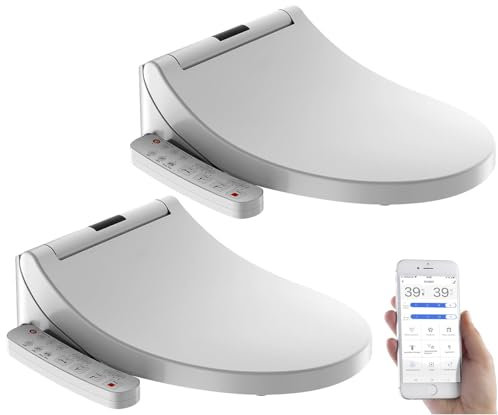 BadeStern Dusch-WC Bidet: 2er-Set smarte Dusch-WC-Aufsätze mit Föhn-Funktion, Sitzheizung (Dusch WC Bidet Taharet, WC-Brille mit Dusche)