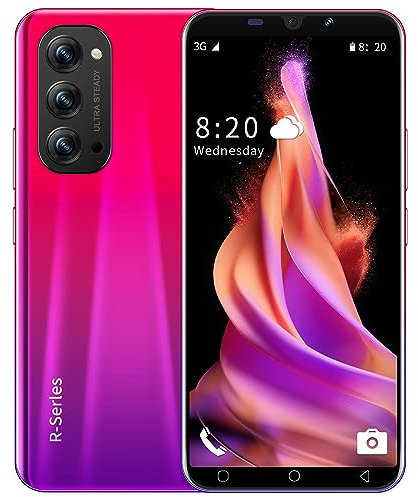 WRTogo Smartphone Offerta del Giorno, Display IPS da 5,0 pollici, 16GB ROM/Espandibile fino a 128 GB, Android 9.0, Doppia SIM, Doppia Fotocamera Smartphone economico con (Reno4-Amaranth)